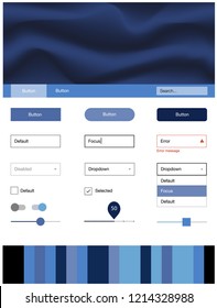 Light BLUE vector design ui kit with curved circles. Elegant bright illustration with gradient  in memphis style. Beautiful layout for websites, landing pages.