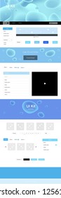 Light BLUE vector design ui kit with curved circles. Modern gradient abstract illustration with bandy lines. This template you can use for landing pages.
