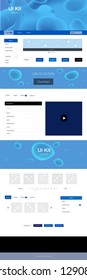 Light BLUE vector design ui kit with curved circles. Shining curly illustration in marble style with gradient. This sample is for your landing page.