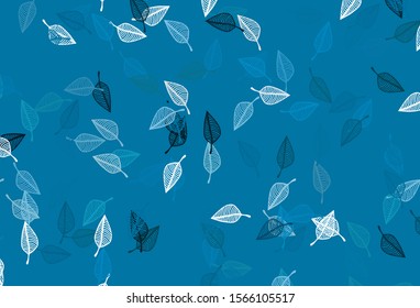 Light BLUE vector doodle background. Creative illustration in simple style with leaves. Pattern for heads of websites and designs.