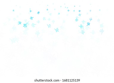 Light BLUE vector doodle background with sakura. Doodle illustration of leaves and branches in Origami style. Colorful pattern for kid's books.