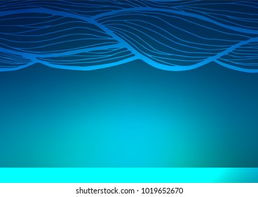 Light BLUE vector doodle blurred texture. Shining colored illustration with doodles in Zen tangle style. The pattern can be used for coloring books and pages for kids.