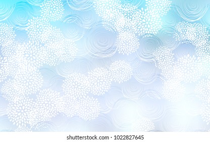 Light BLUE vector doodle blurred template. Creative illustration in blurred style with flowers. A completely new design for your business.
