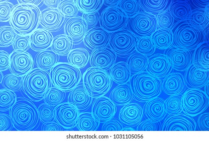 Light BLUE vector doodle blurred template. Modern geometrical abstract illustration with roses. The template can be used as a background for cell phones.