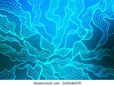 Light BLUE vector doodle blurred template. A vague abstract illustration with doodles in Indian style. The pattern can be used for heads of websites and designs.