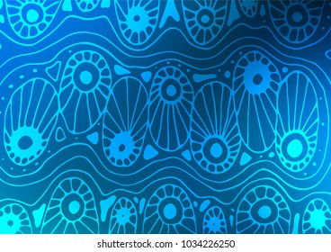 Light BLUE vector doodle blurred texture. Geometric doodle illustration in Origami style with gradient. The completely new template can be used for your brand book.