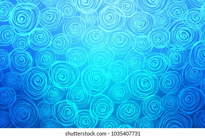 Light BLUE vector doodle blurred pattern. Shining colored illustration with roses in doodle style. The doodle design can be used for your web site.