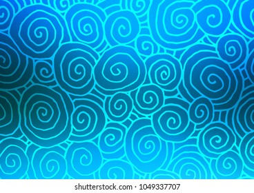 Light BLUE vector doodle blurred template. Shining colored illustration with doodles in Zen tangle style. The template can be used as a background for cell phones.