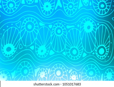 Light BLUE vector doodle blurred texture. Colorful illustration in abstract style with doodles and Zen tangles. The template can be used as a background for cell phones.