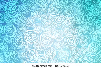 Light BLUE vector doodle blurred pattern. Brand-new colored illustration in blurry style with roses. The doodle design can be used for your web site.