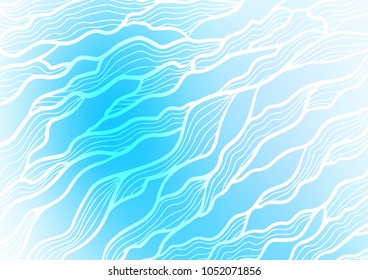 Light BLUE vector doodle blurred texture. Colorful abstract illustration with lines in Asian style. The template can be used as a background for cell phones.