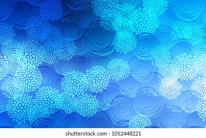 Light BLUE vector doodle blurred pattern. Flowers on blurred abstract background with gradient. The template can be used as a background for cell phones.