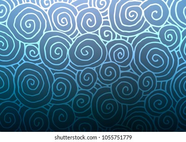 Light BLUE vector doodle blurred template. Blurred decorative design in Indian style with Zen tangles. The elegant pattern can be used as a part of a brand book.