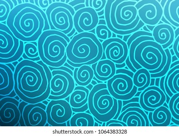 Light BLUE vector doodle blurred background. Geometric doodle illustration in Origami style with gradient. Hand painted design for web, leaflet, textile.
