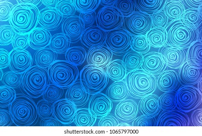 Light BLUE vector doodle blurred background. Sketchy doodles with roses on blurred background. Brand-new design for your business.