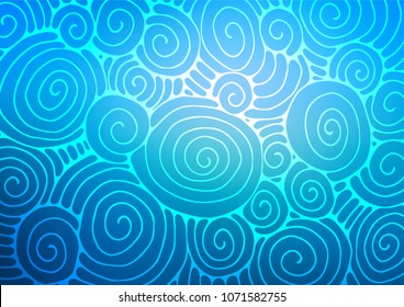 Light BLUE vector doodle blurred texture. A completely new color illustration in doodle style. A completely new design for your business.