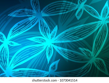 Light BLUE vector doodle blurred texture. Glitter abstract illustration with doodles and Zen tangles. The pattern can be used for coloring books and pages for kids.