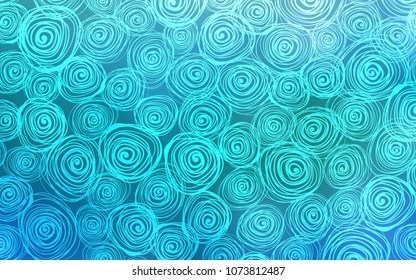 Light BLUE vector doodle blurred texture. Roses on blurred abstract background with gradient. Hand painted design for web, leaflet, textile.
