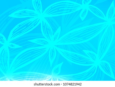 Light BLUE vector doodle blurred pattern. Blurred decorative design in Indian style with Zen tangles. The pattern can be used for wallpapers and coloring books.