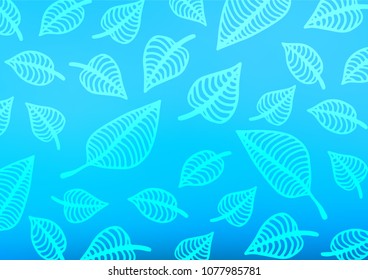 Light BLUE vector doodle blurred template. A vague abstract illustration with doodles in Indian style. The elegant pattern can be used as a part of a brand book.