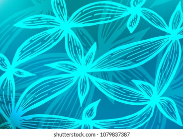 Light BLUE vector doodle blurred template. Decorative shining illustration with doodles on abstract template. A new texture for your design.