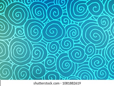 Light BLUE vector doodle blurred background. Doodles on blurred abstract background with gradient. The elegant pattern can be used as a part of a brand book.