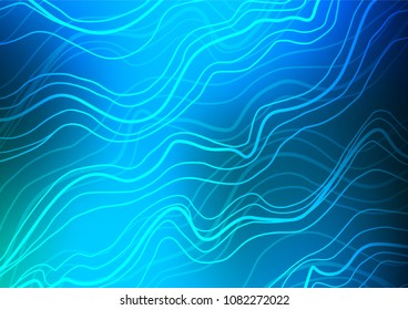 Light BLUE vector doodle blurred template. Colorful abstract illustration with lines in Asian style. The elegant pattern can be used as a part of a brand book.