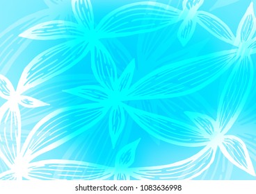 Light BLUE vector doodle blurred background. Blurred decorative design in Indian style with Zen tangles. Brand-new design for your business.