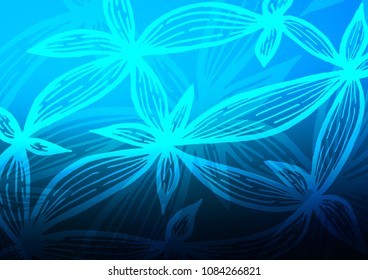 Light BLUE vector doodle blurred template. Decorative shining illustration with doodles on abstract template. Brand-new style for your business design.