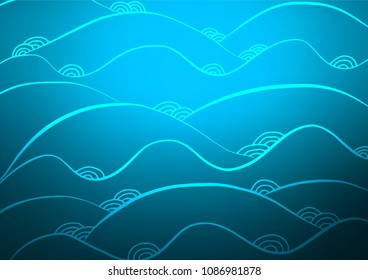 Light BLUE vector doodle blurred pattern. Modern geometrical abstract illustration with doodles. The pattern can be used for coloring books and pages for kids.