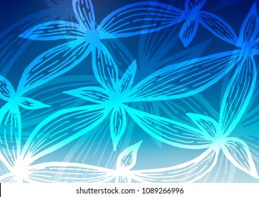 Light BLUE vector doodle blurred background. Colorful illustration in abstract style with doodles and Zen tangles. The elegant pattern can be used as a part of a brand book.