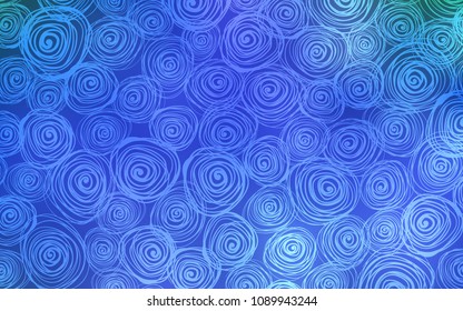Light BLUE vector doodle blurred template. Colorful abstract illustration with roses in doodle style. Brand-new style for your business design.