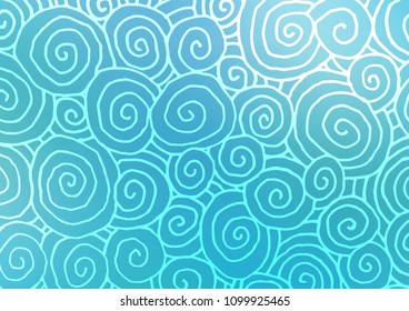 Light BLUE vector doodle blurred pattern. Shining colored illustration with doodles in Zen tangle style. The doodle design can be used for your web site.