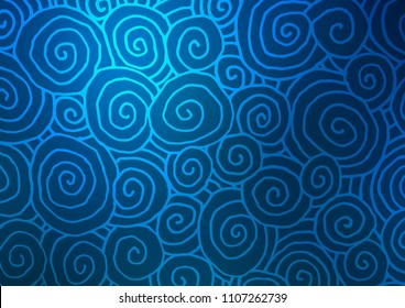 Light BLUE vector doodle blurred template. Blurred decorative design in Indian style with Zen tangles. A new texture for your design.