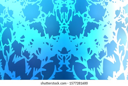 Light BLUE vector doodle blurred texture. Colorful abstract illustration with lines drawn by child in Asian style. Hand painted design for web, leaflet, textile.