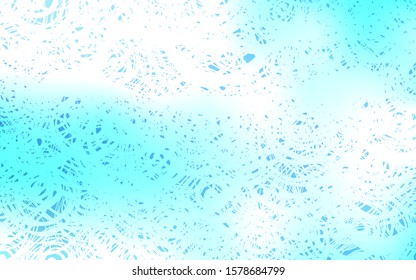 Light BLUE vector doodle blurred pattern. Sketchy doodles with roses on blurred background. The elegant pattern can be used as a part of a brand book.
