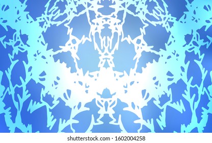 Light BLUE vector doodle blurred template. Shining colored illustration with childish doodles in Arabic style. Hand painted design for web, wrapping, wallpaper.