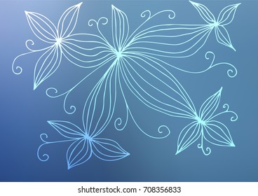 Light BLUE vector doodle blurred texture. Decorative shining illustration with doodles on abstract template. The pattern can be used for wallpapers and coloring books.