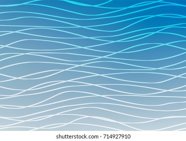 Light BLUE vector doodle blurred template. Colorful abstract illustration with lines in Asian style. A completely new design for your business.