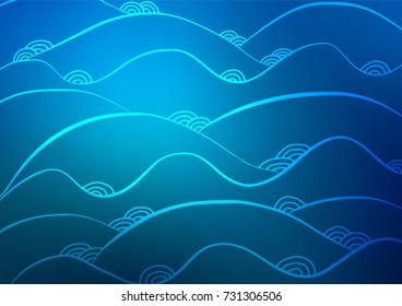 Light BLUE vector doodle blurred texture. Geometric doodle illustration in Origami style with gradient. The elegant pattern can be used as a part of a brand book.