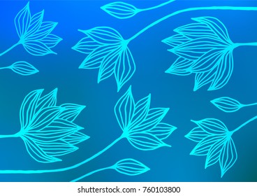 Light BLUE vector doodle blurred template. Geometric doodle illustration in Origami style with gradient. The completely new template can be used for your brand book.