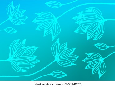 Light BLUE vector doodle blurred template. An elegant bright illustration with lines in Natural style. The pattern can be used for heads of websites and designs.