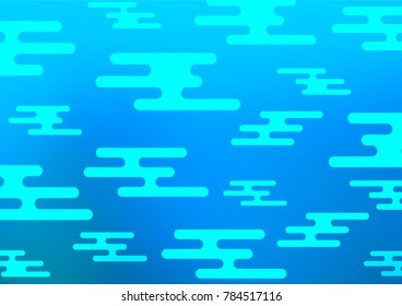 Light BLUE vector doodle blurred pattern. Colorful abstract illustration with lines in Asian style. The completely new template can be used for your brand book.