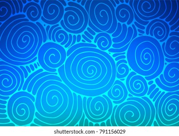 Light BLUE vector doodle blurred texture. Blurred decorative design in Indian style with Zen tangles. Brand-new style for your business design.
