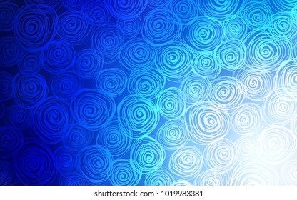 Light BLUE vector doodle bright pattern. Colorful illustration in doodle style with roses. Hand painted design for web, leaflet, textile.