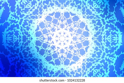 Light BLUE vector doodle bright pattern. Blurred decorative design in Indian style with lines drown by child. A completely new design for your business.