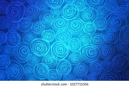 Light BLUE vector doodle bright pattern. Blurred decorative design in Indian style with roses. The pattern can be used for coloring books and pages for kids.