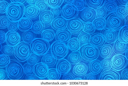Light BLUE vector doodle bright pattern. Creative illustration in blurred style with roses. Brand-new design for your business.