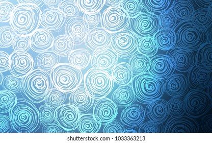 Light BLUE vector doodle bright template. Modern geometrical abstract illustration with roses. Hand painted design for web, leaflet, textile.