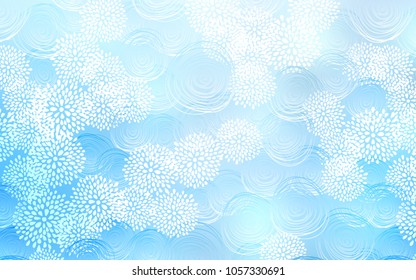 Light BLUE vector doodle bright layout. A vague abstract illustration with flowers in doodles style. A completely new design for your business.